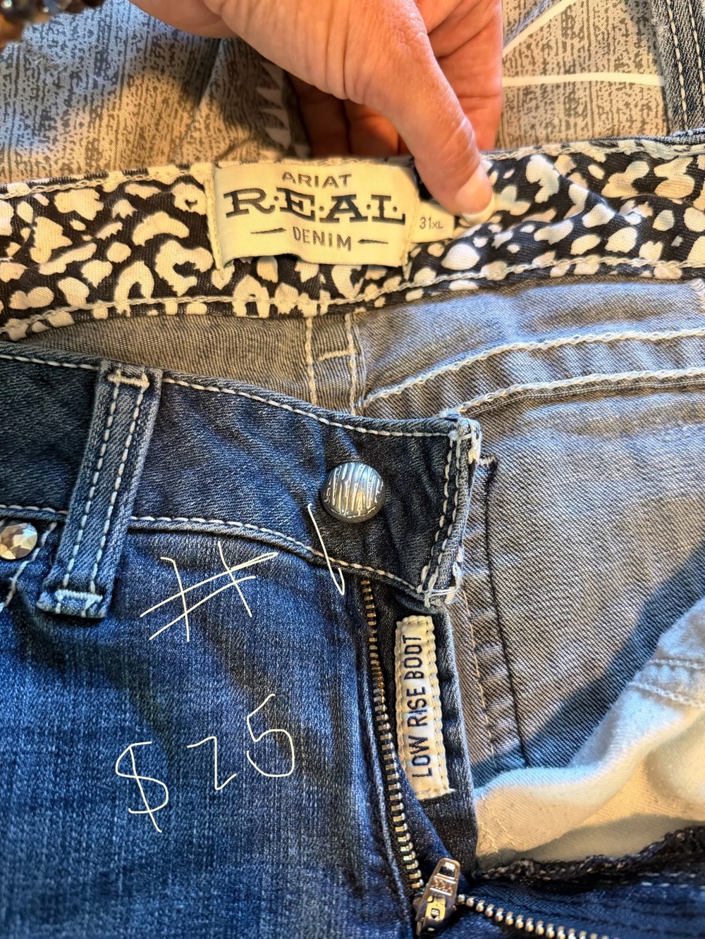 Ariat Real Denim Low Rise Bootcut Jeans - Dark Wash Blue